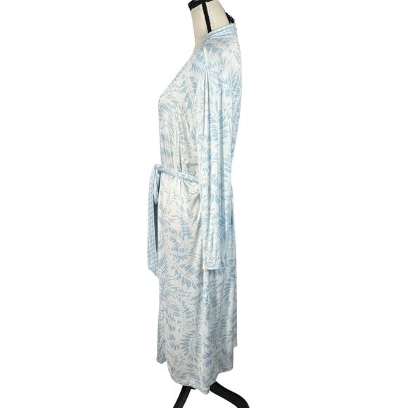 Hale Bob Medium Palm Robe Mid-Length Bamboo Stretch Belted Organic Long Sleeve - Picture 5 of 8